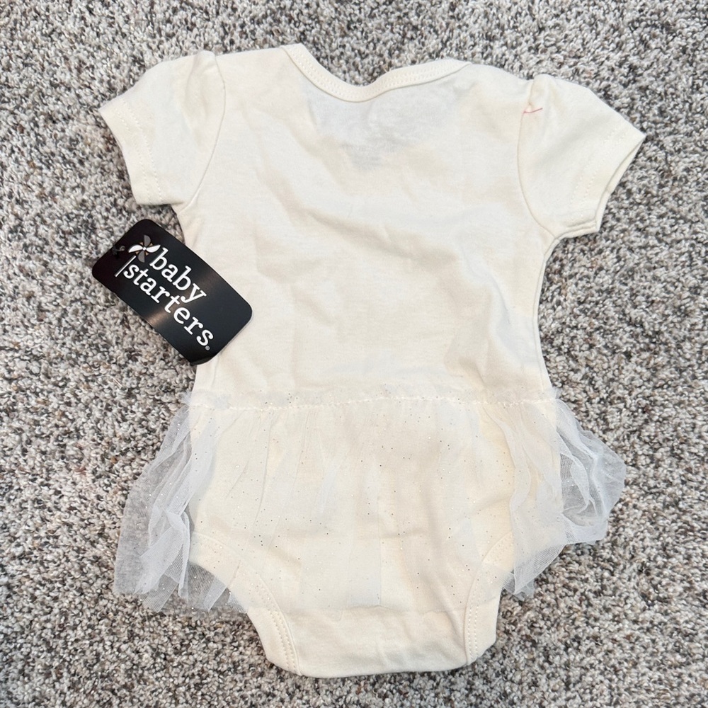 Baby Starters Cream and Gold Onesie with Tulle Skirt - Picture 2 of 3